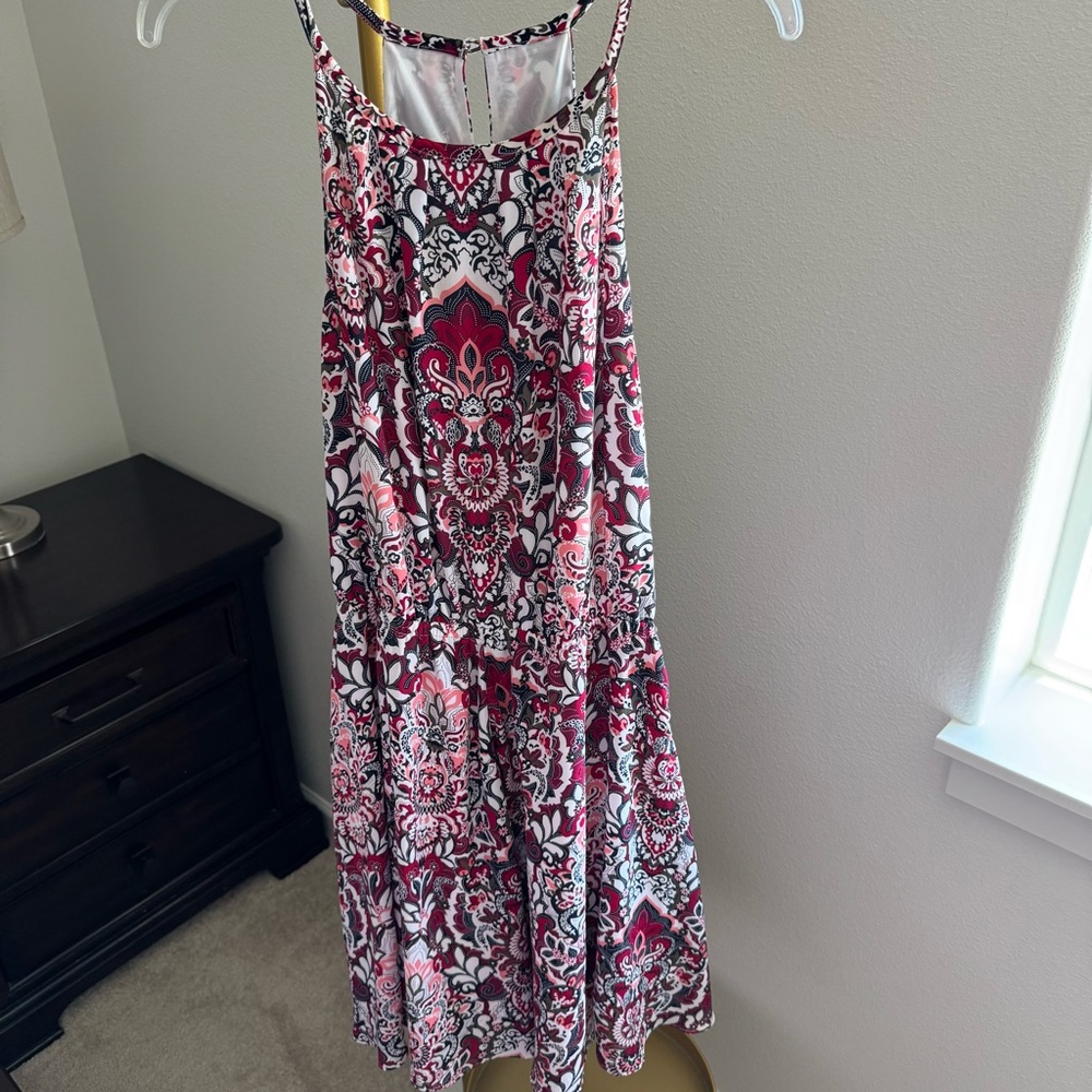 Banana Republic Floral Paisley Halter Dress - Size Large - Pink